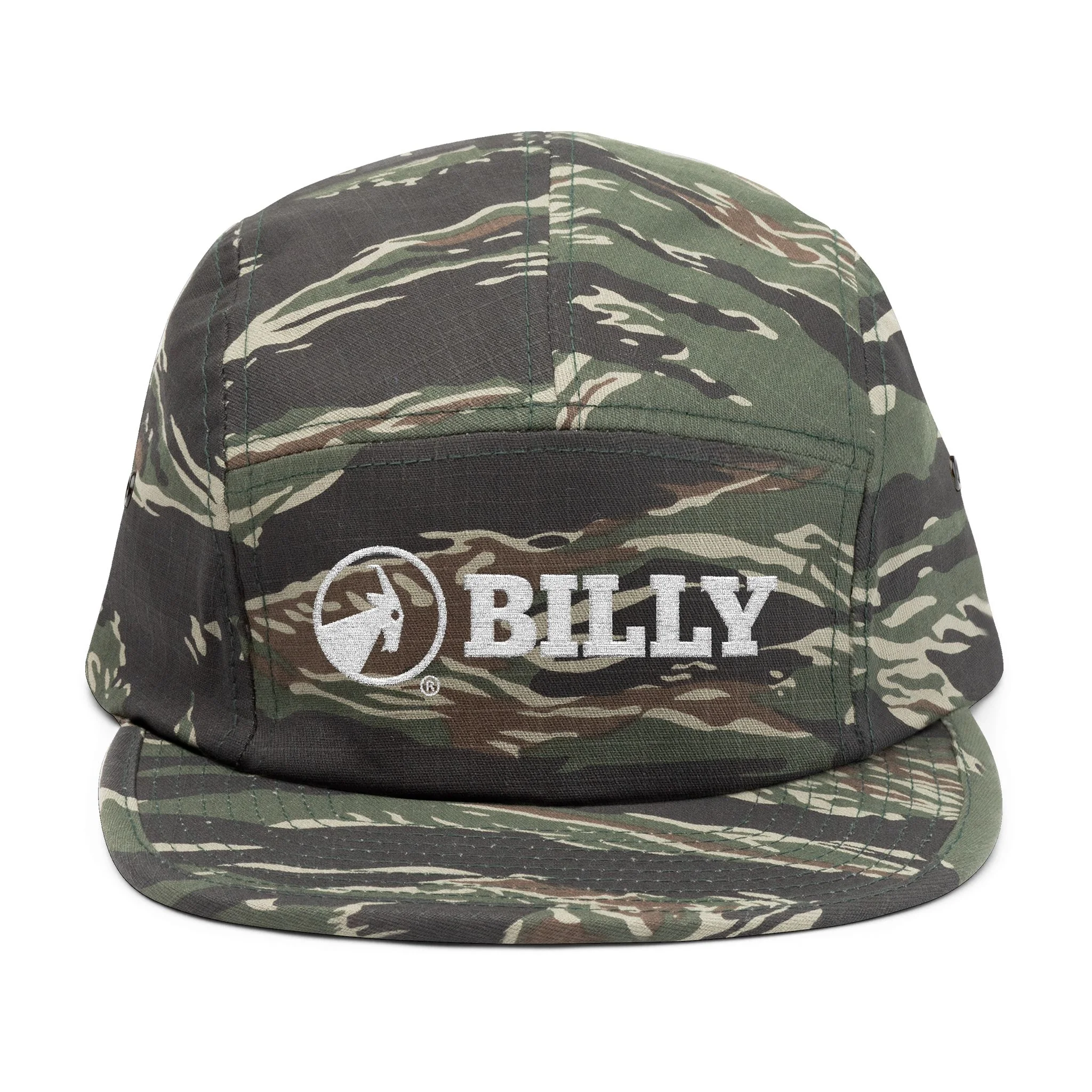 BILLY 5 Panel Cap (White Horizontal Logo - Embroidery) — AVAILABLE IN 6 COLORS - Image 3