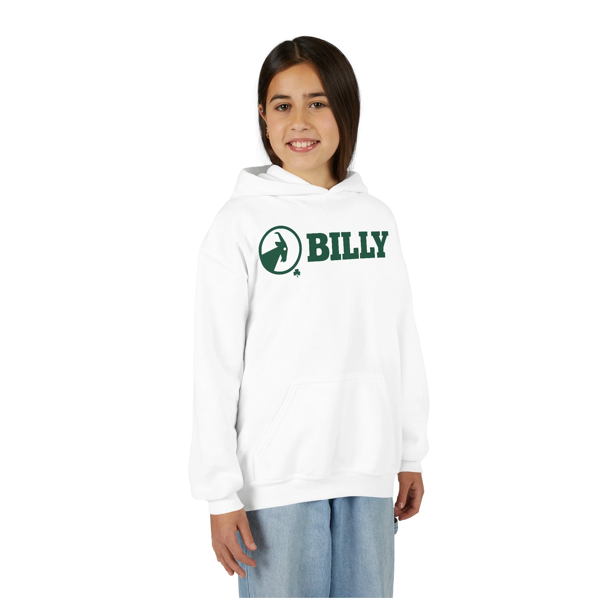 BILLY Core Youth Heavy Blend Hooded Sweatshirt (Clover Rainbow) - AVAILABLE IN 2 COLORS - Image 3