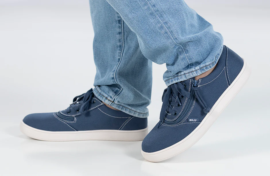 FINAL SALE - Men's Blue/White Stitch BILLY Sneaker Low Tops - Image 11